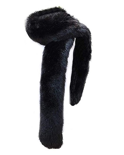black fur shawl