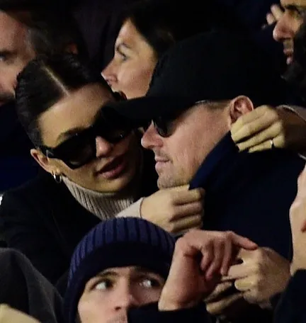 Leonardo DiCaprio and Camila Morrone attending an event.