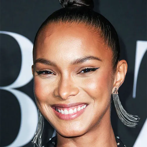 "Lais Ribeiro in a see-through dress"