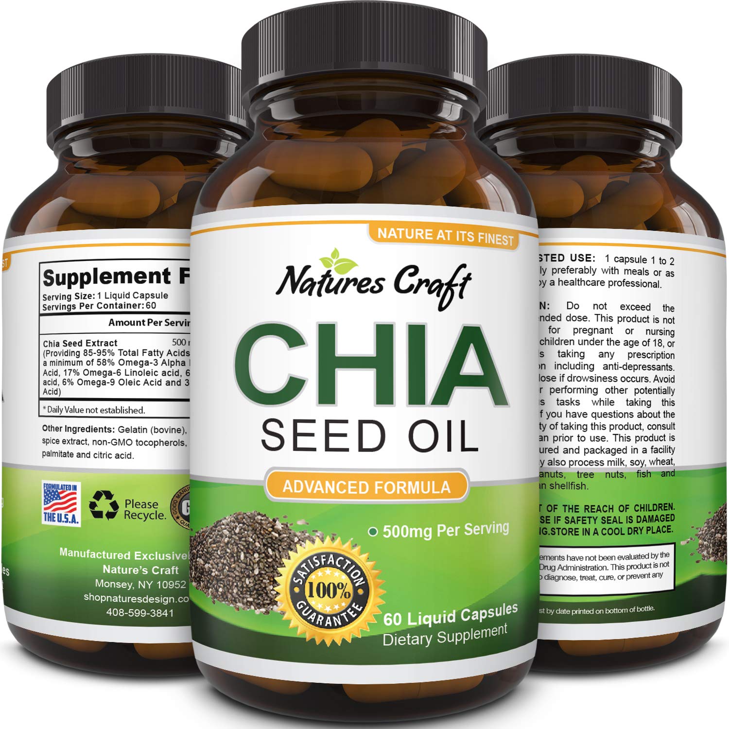 Natures Design Pure Chia Seed Extract Capsules