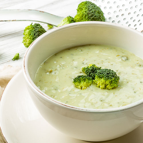 Bowl of cream of broccoli soup