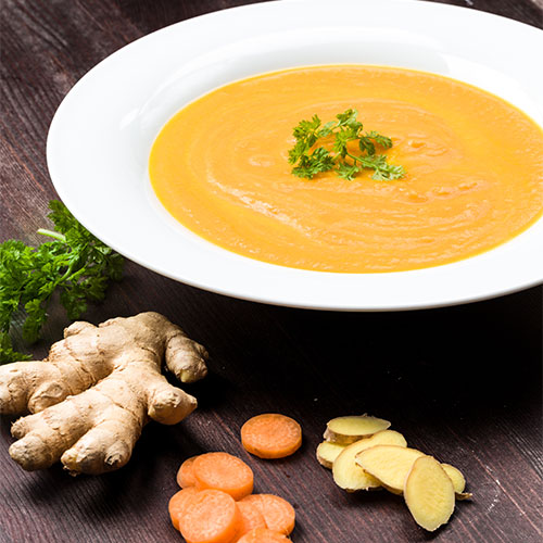 Bowl of carrot ginger soup