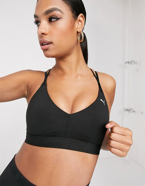 Dorina Outrun high impact push-up sports bra in black and aqua