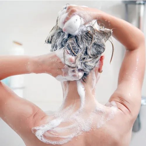 shampoo in hair