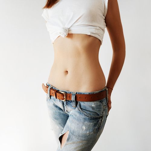 flat stomach in jeans