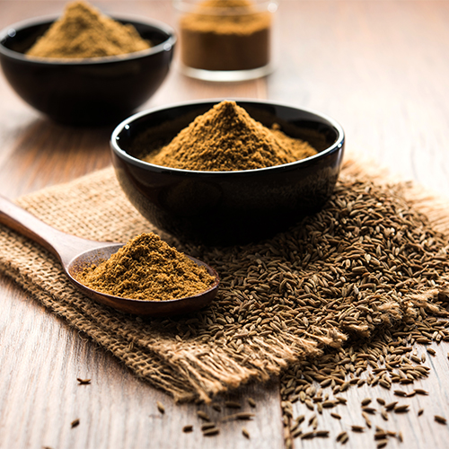 Ground cumin in a bowl.