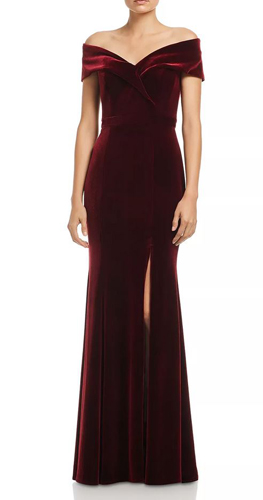 Fluted Velvet Gown