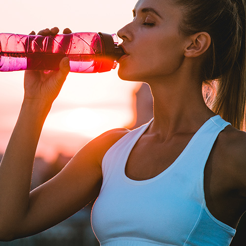 woman drinking water