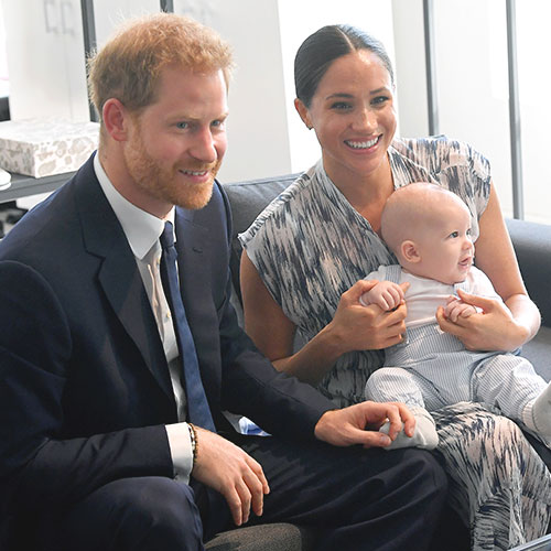 prince harry with meghan markle and archie
