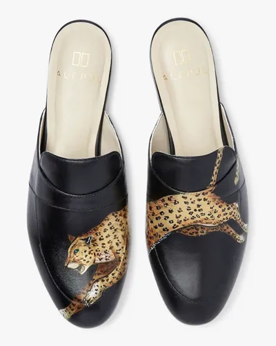 Leopard Leather Mule