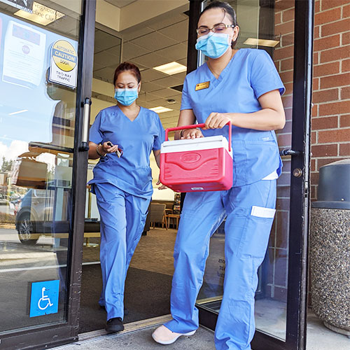 Hospital workers.