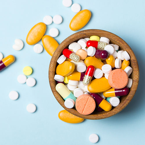 supplements in a dish