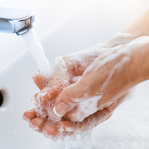 washing hands