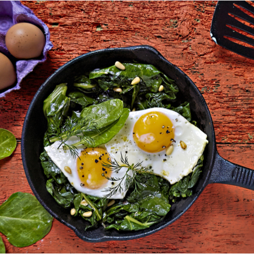 egg and spinach