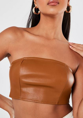 Leather Bandeau Top