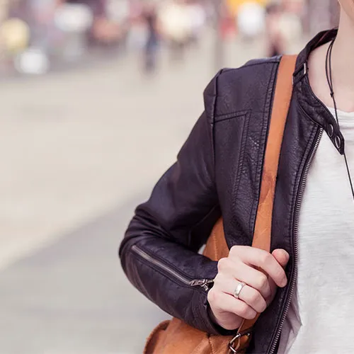 Trendy COVID purse featuring protective elements and chic design.