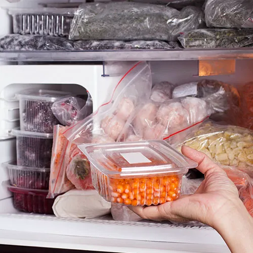 food in freezer
