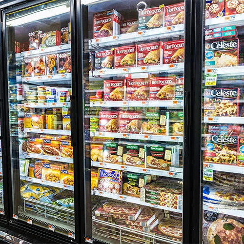frozen food grocery store aisle