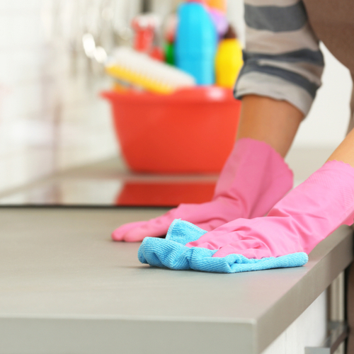 cleaning countertop