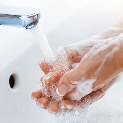 washing hands