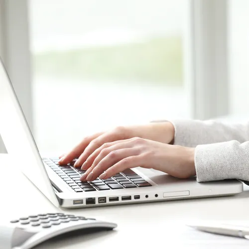 woman typing