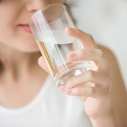 woman drinking water