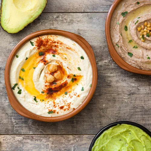 hummus and guacamole