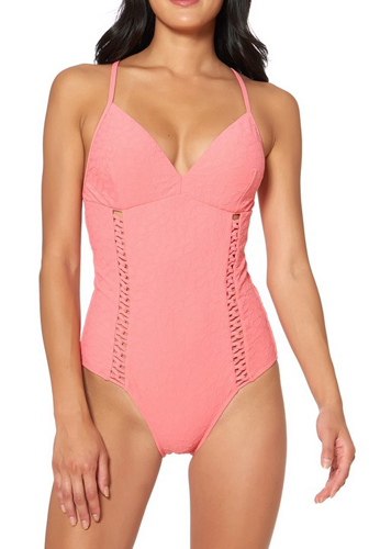 Textured One-Piece Swimsuit