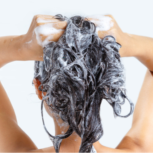 woman washing hair