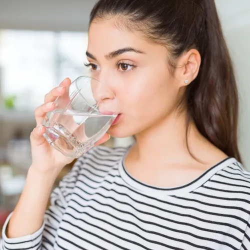 woman drinking water