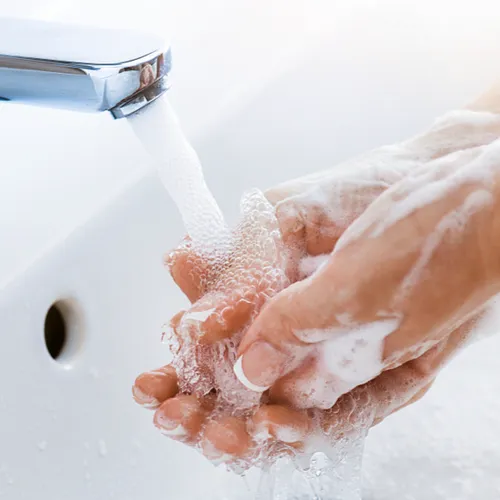 washing hands