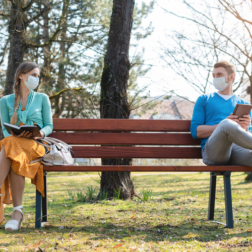 people sitting on bench