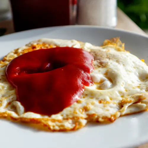 eggs and ketchup