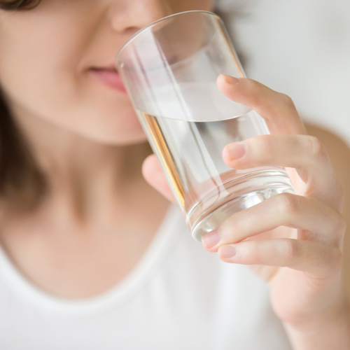 woman drinking water