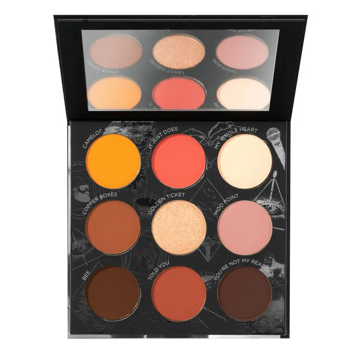 "Open view of PÜR x RawBeautyKristi eyeshadow palette - neutral side"