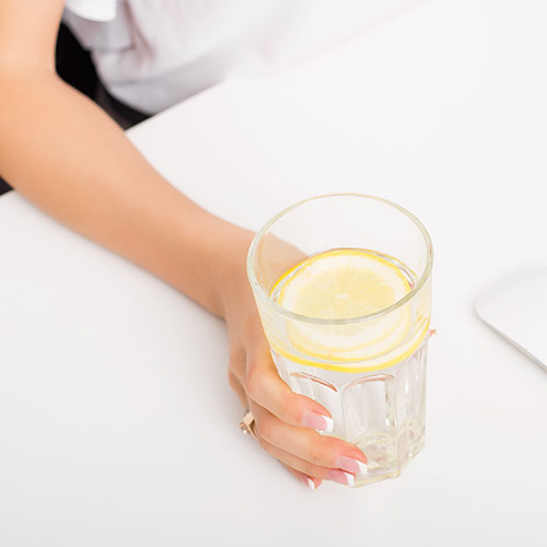 glass of lemon water