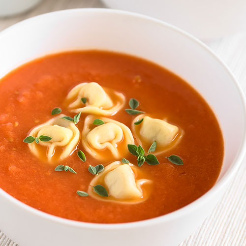 Tomato Basil Parmesan Tortellini Soup
