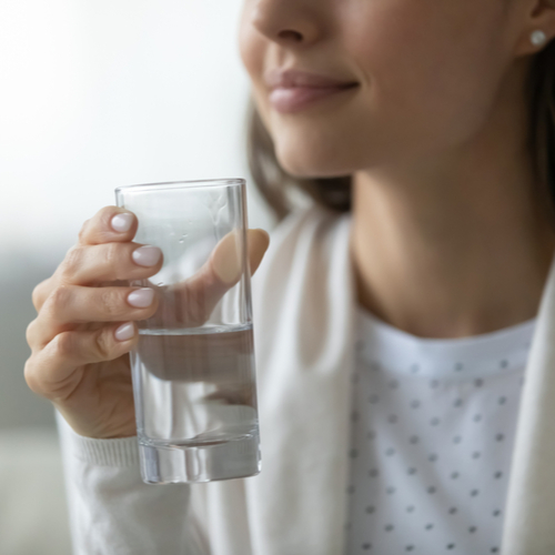 woman drinking water