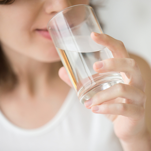 woman drinking water