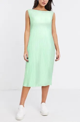 Plisse Midi Dress