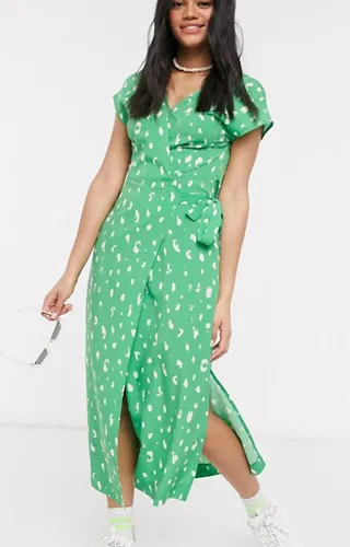 Dot Wrap Midi Dress