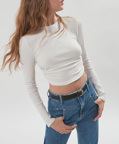 Ribbed Open-Back Tee