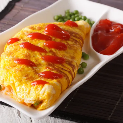 eggs with ketchup