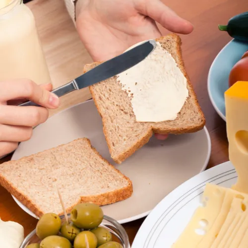 mayonnaise on bread