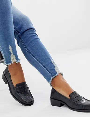 Leather Loafer Flat Shoes