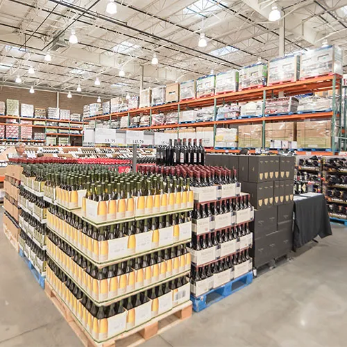 Display of fresh produce in a Costco market.