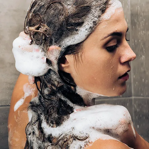 woman washing hair