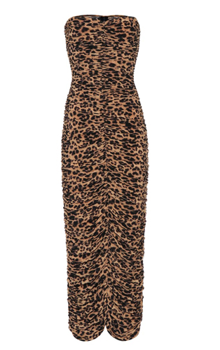 Leopard-Print Strapless Dress
