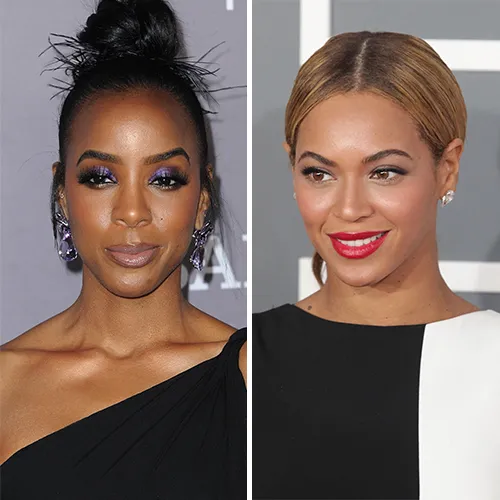 Beyoncé exuding elegance with a striking hairstyle and makeup.