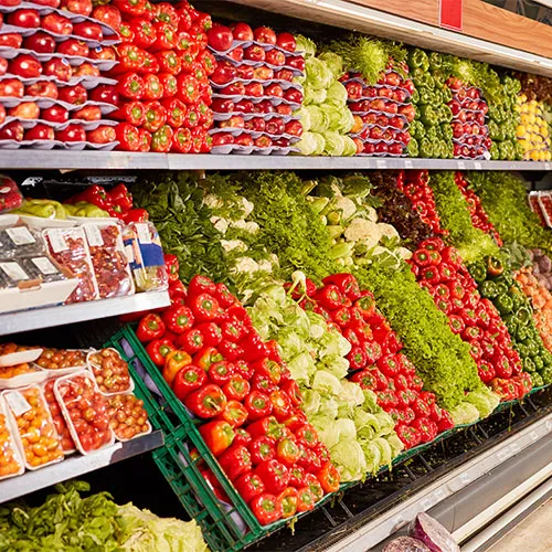 vegetables at the grocery store